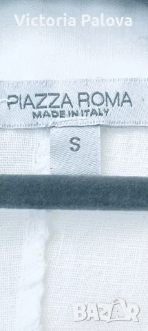 Бяла ленена рокля PIAZZA ROMA Италия, снимка 5 - Рокли - 49875164