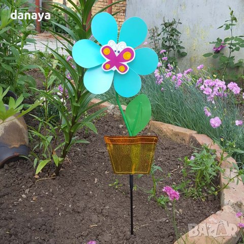 2893 Вятърна въртележка за градина или балкон Цвете в саксия, снимка 4 - Градински мебели, декорация  - 36909437