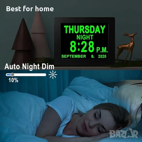 Vefaii 8" дигитален часовник YfY-S811 с дистанционно управление, снимка 3 - Друга електроника - 50583496