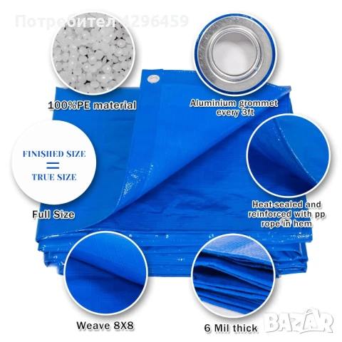 Платнища / Покривала водоотблъскващи с UV защита от 6м2 до 44м2 WADFOW, снимка 5 - Градинска техника - 51388891