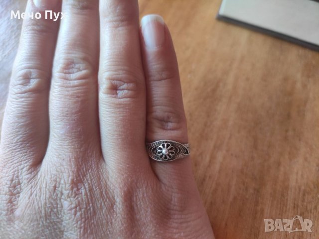 Стар сребърен пръстен филигран (58) , снимка 4 - Пръстени - 38500206