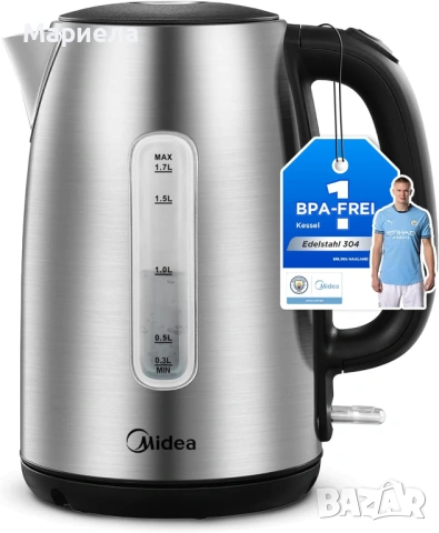 Кана за гореща вода 2200W , 1.7л. / Неръждаема стомана, снимка 7 - Кани - 53189225