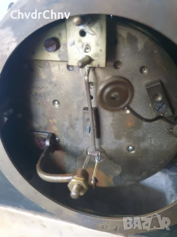 Франция 1800-те/40см-8кг стар френски каминен часовник/бронзова фигура с мрамор, снимка 12 - Антикварни и старинни предмети - 51295095