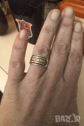  Навахо пръстен сребро и злато jimmy segatero , снимка 1 - Пръстени - 43837512