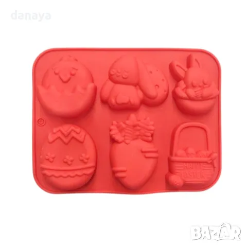 5855 Великденска силиконова форма Happy Easter, 6 гнезда, снимка 4 - Форми - 49930185