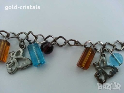 Гривна с цветни  висулки за китка или глезен, снимка 4 - Гривни - 28778499