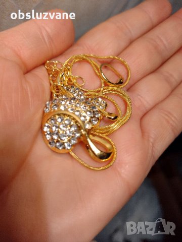 Комплект "Златни кристални сърца 💥", снимка 13 - Бижутерийни комплекти - 32803299