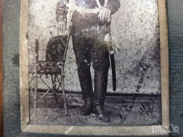  ПОРТРЕТНА СНИМКА НА БЪЛГАРСКИ ЦАРСКИ ОФИЦЕР 1898 Г., снимка 3 - Антикварни и старинни предмети - 43487059