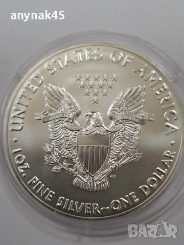 Сребро 1 oz. Американски орел, снимка 4 - Нумизматика и бонистика - 53580214