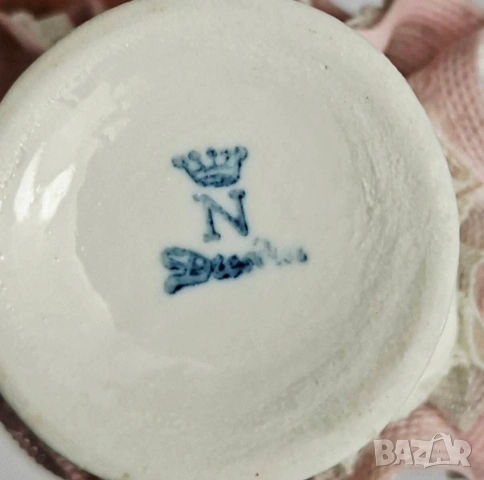 Порцеланова балерина с розова рокля и кошница - Sandizell, Dresden, снимка 5 - Статуетки - 53594866