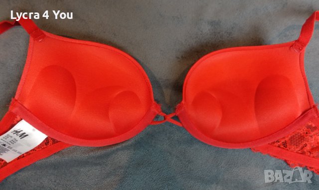 H&М 75A червен сутиен с големи подплънки, снимка 9 - Бельо - 36676314