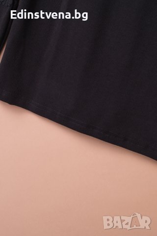 Дамска блуза в черно с дълги дантелени ръкави, снимка 8 - Блузи с дълъг ръкав и пуловери - 43503282