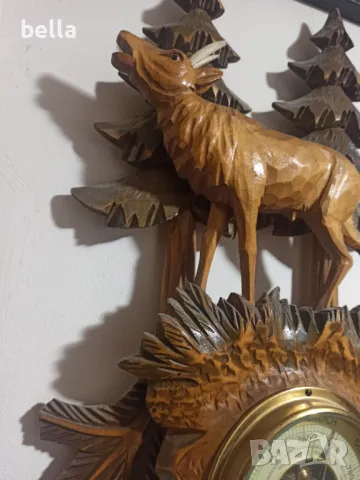 РЯДЪК НЕМСКИ ШВАРЦВАЛД БАРОМЕТЪР С ЕЛЕН, снимка 4 - Антикварни и старинни предмети - 49506990