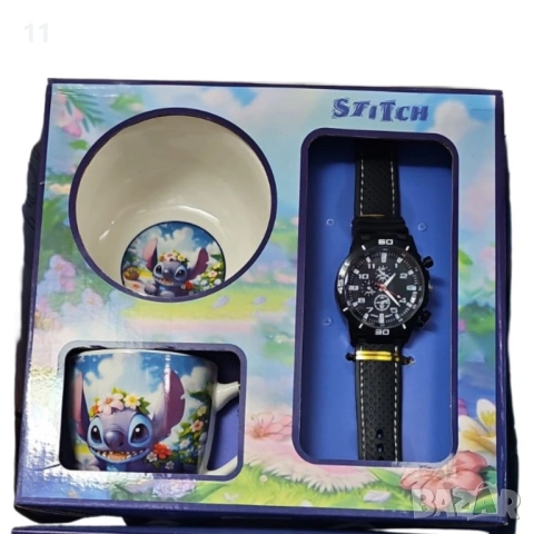 Подаръчен комплект с анимационни герои от 4 части - чинийка, купичка, чаща и часовник, снимка 5 - Други - 53556839