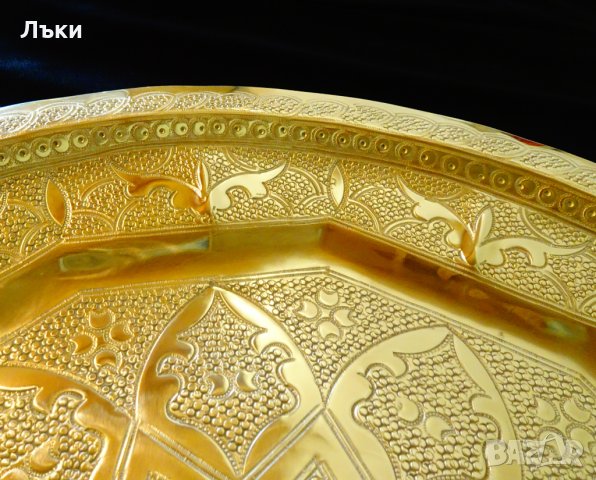 Старинен персийски поднос,плато 850 гр. , снимка 4 - Антикварни и старинни предмети - 29069052