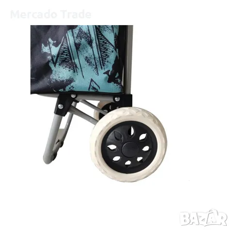 Пазарска количка Mercado Trade, Макс.тегло 30кг., Черна с мотиви, снимка 6 - Чанти - 48683354