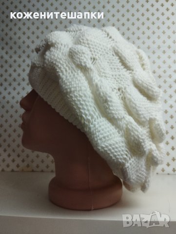 Дамска плетена шапка барета- мпш49