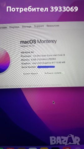 Macbook Air 2019 A1932 / 128Gb, снимка 3 - Лаптопи за работа - 43545037