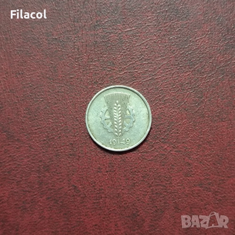 Германия ГДР 1 пфениг 1949 година МД 'A' - Берлин, снимка 2 - Нумизматика и бонистика - 52919518