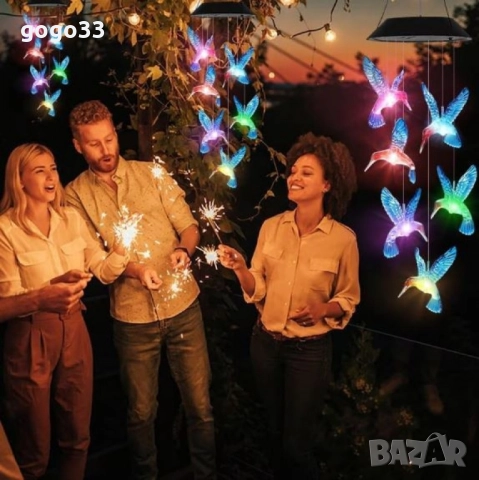 Многоцветна LED соларна лампа Колибри – Елегантно и екологично осветление за вашата градина и тераса, снимка 3 - Лед осветление - 50660034