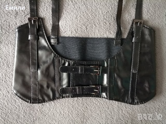 Кожен корсет-колан с презрамки и катарами р-р XS, S, M, снимка 5 - Корсети, бюстиета, топове - 43549552