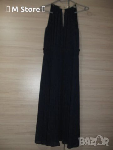 Michael Kors с вградено златисто колие миди рокля - коктейлна / парти рокля - тъмно синя, снимка 6 - Рокли - 51270778