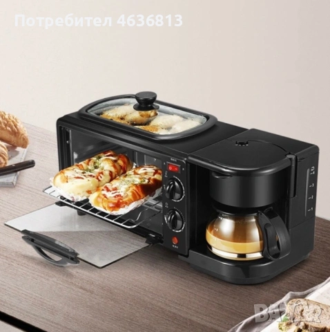 Многофункционална печка 3в1 с тостер и кафемашина, снимка 3 - Печки, фурни - 53025443
