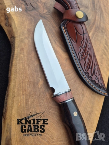 Висококачествен ръчно изработен нож с кожена кания,LN404, снимка 18 - Ножове - 48866253