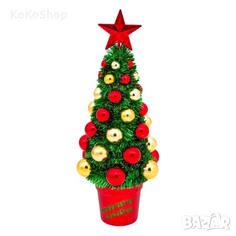 Коледна елха с украса-39 см./коледна декорация/коледна украса