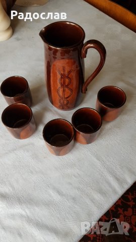 Комплект керамичен кана чаши 
