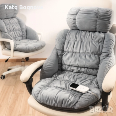 Ергономична отопляема седалка с велур и подвижна възглавница – Перфектна за дом и офис, снимка 2 - Други стоки за дома - 52778724