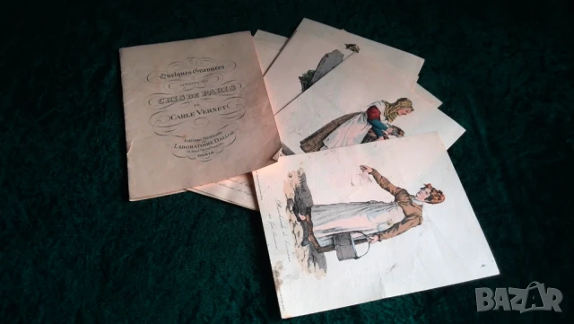 19 век Комплект от 12 гравюри от „Виковете на Париж“ от Карл Верне, снимка 13 - Антикварни и старинни предмети - 51263360