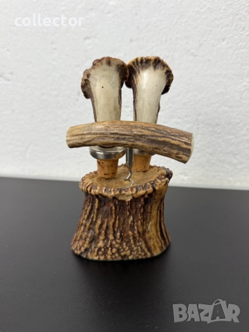 Комплект от аксесоари за вино от еленов рог. №7487, снимка 2 - Антикварни и старинни предмети - 52050357