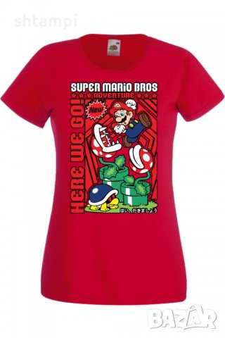 Дамска тениска Super Mario Bros,Анимация,игра,Празник,Повод., снимка 4 - Тениски - 37946292