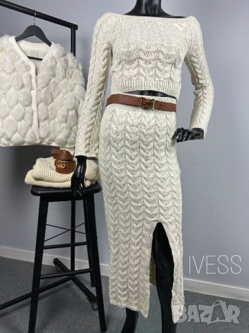 Плетен сет / комплект пола с блуза , снимка 2 - Поли - 43318291