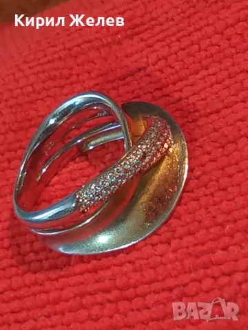 ЕЛЕГАНТЕН АРТ ПОЗЛАТЕН СКЪПОЦЕНЕН СРЕБЪРЕН ПРЪСТЕН СРЕБРО 925 с БЯЛА и ЖЪЛТА ПОЗЛАТА и ЦИРКОНИ 30558, снимка 16 - Пръстени - 49886811