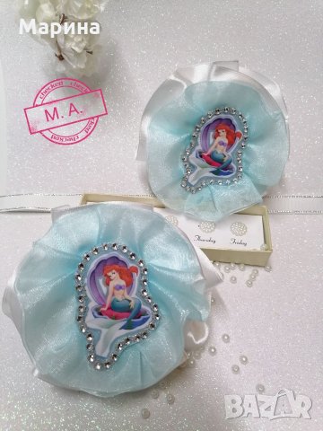 Ариел малката русалка. В нежно синьо и  бяло! , снимка 2 - Шноли, диадеми, ленти - 32375063