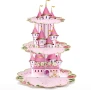 Замък Дворец принцеси 3 етажна Триетажна поставка стойка за мъфини картонена, снимка 1