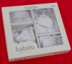 Бебешки памучен комплект от 5 части в бяло и розово марка babidu 