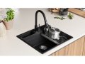 Кухненска Мивка от гранит модел Осло 40 Премиум 380 x 530 мм - графит, снимка 8