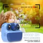 Нов син Детски фотоапарат с моментен печат, 180° камера + 32GB карта, снимка 3