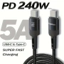 USB към USB Type-C Charging Cable 240W, найлонова оплетка - 300 см, снимка 1