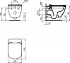 Конзолна тоалетна чиния Ideal Standard Tesi Rimless с капак забавено падане, снимка 4