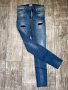Нови дънкови дамски панталони висока талия  дамски дънки Givenchy Paris накъсани сини еластични 
