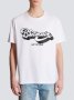 BALMAIN White '70s Retro Logo Print Мъжка Тениска size L и XL