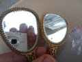 Рядък/ЛИМОЖ/ 2 старинни АРТ ДЕКО,дамски огледала Порцелан и Фатуран, снимка 7
