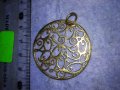 ВЕЛИКОЛЕПЕН СРЕБЪРЕН с ДЕБЕЛА РЕАЛНА ПОЗЛАТА ФЛОРАЛЕН АРТ МЕДАЛЬОН СРЕБРО 925 АЖУРНА ИЗРАБОТКА 27628, снимка 3