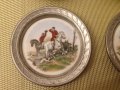 Нови! Старинни немски чинии ловна тематика рисуван порцелан и калай, чиния чинийки, снимка 7