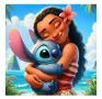 Ваяна Моана Moana и Стич детски 5D гоблен диамантен картина мозайка за направа по схема с камъчета, снимка 2