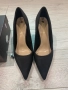 Обувки на ток черен сатен, снимка 2